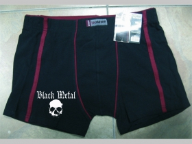 Black metal čierne trenírky BOXER s červenými prúžkami, top kvalita 95%bavlna 5%elastan